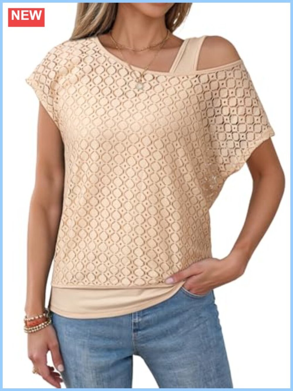 Crochet Hollow Out Lace Boho Top Two Piece Beach Vacation Shirt